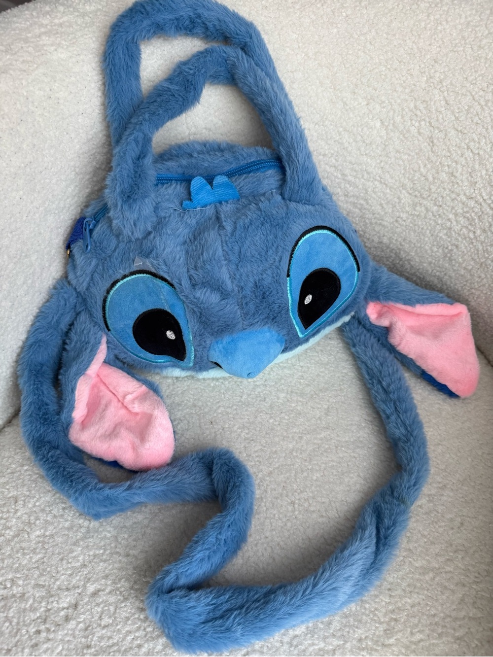Stitch Blue Plush Crossbody Bag